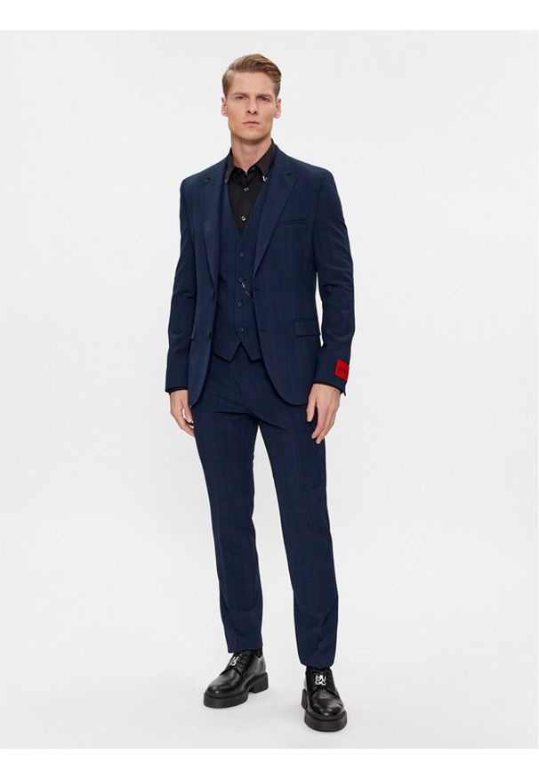 Hugo - HUGO Garnitur Arti/Hesten241V1X 50509450 Granatowy Extra Slim Fit. Kolor: niebieski. Materiał: syntetyk