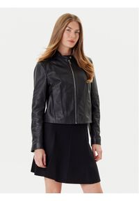 BOSS Kurtka skórzana C_Saleste1 50545625 Czarny Regular Fit. Kolor: czarny. Materiał: skóra #1