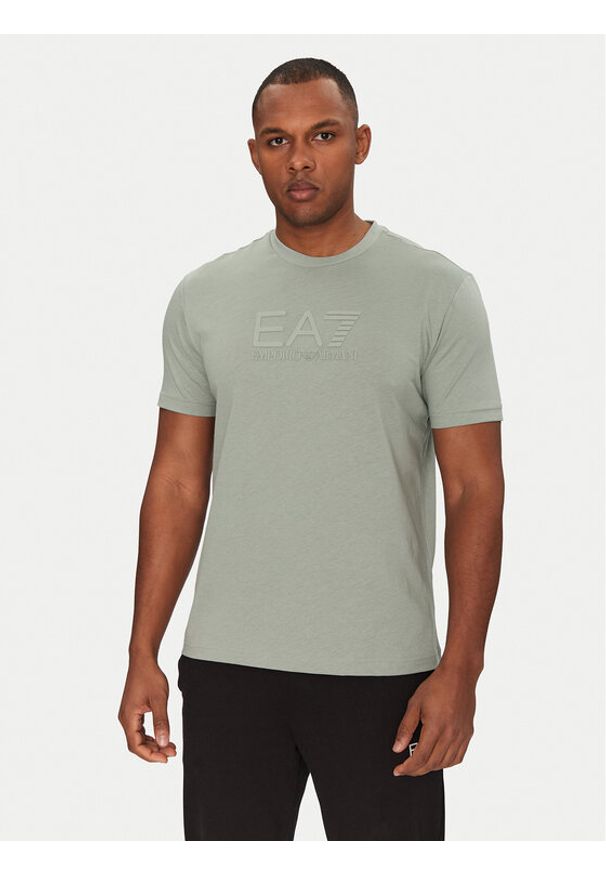 EA7 Emporio Armani T-Shirt 7M000224 AF10375 U9024 Zielony Regular Fit. Kolor: zielony. Materiał: bawełna