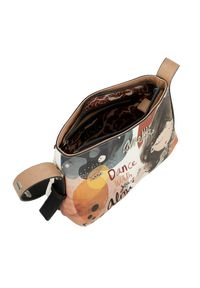 Pomarańczowa Elegancka Listonoszka Damska Anekke Z Serii Alma. Kolor: pomarańczowy. Wzór: napisy, aplikacja. Materiał: zdobione. Styl: elegancki