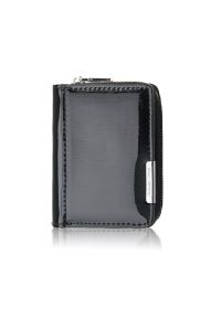 PAOLO PERUZZI - Portfel damski skórzany mini czarny skóra naturalna lakierowana SP-18-BL. Kolor: czarny. Materiał: skóra #1