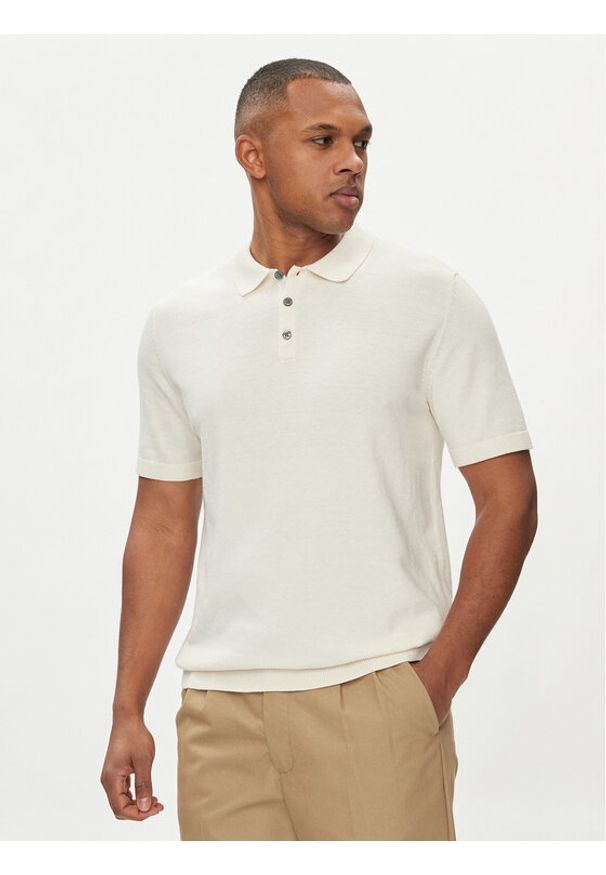 Jack & Jones - Jack&Jones Polo Emil 12248819 Biały Regular Fit. Typ kołnierza: polo. Kolor: biały. Materiał: bawełna