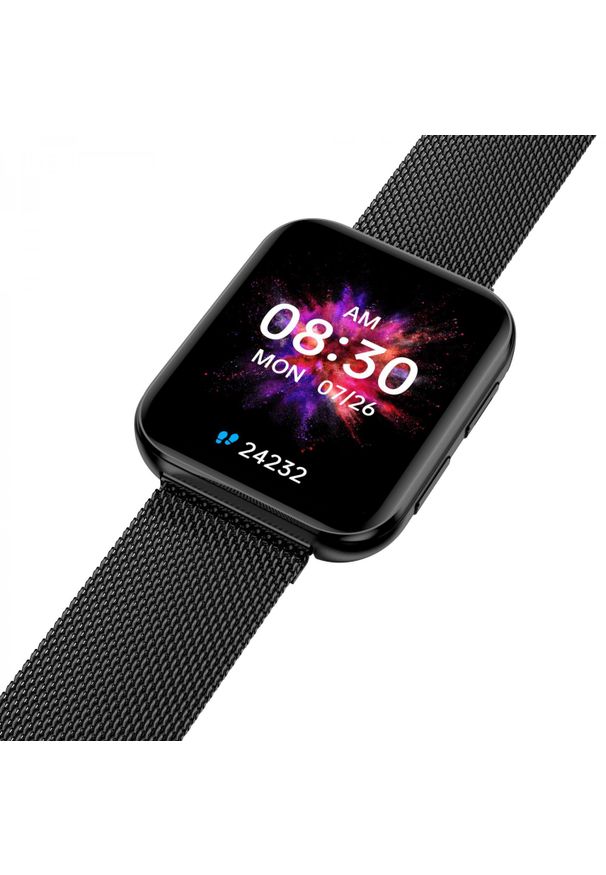 GARETT - Garett GRC Maxx czarny stalowy. Rodzaj zegarka: smartwatch. Kolor: czarny, szary, wielokolorowy. Styl: sportowy, elegancki, klasyczny