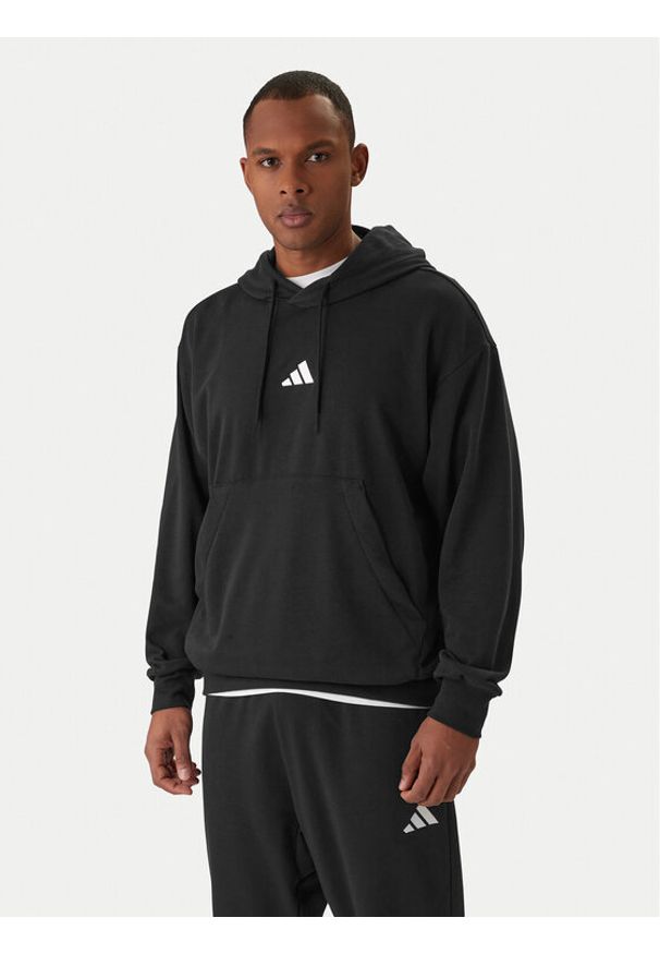 Adidas - adidas Bluza Essentials Feel Cozy JE3849 Czarny Regular Fit. Kolor: czarny. Materiał: syntetyk, bawełna