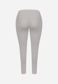 Born2be - Szare Bawełniane Legginsy z Gumką w Pasie Mevora. Okazja: na co dzień. Kolekcja: plus size. Kolor: szary. Materiał: bawełna. Styl: klasyczny, casual #7