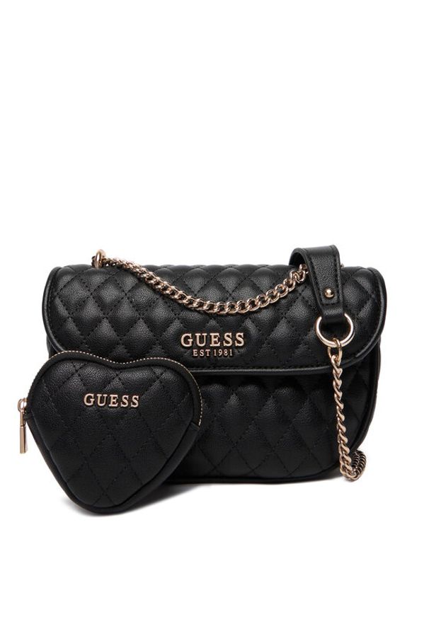 Guess Torebka Atabey HWQG98 94210 Czarny. Kolor: czarny. Materiał: skórzane