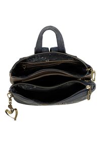 Granatowy Elegancki Damski Plecak Anekke. Kolor: niebieski. Materiał: materiał. Wzór: nadruk, haft, aplikacja. Styl: elegancki #3