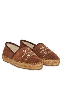 Love Moschino - LOVE MOSCHINO Espadryle JA10272G0MIG0300 Brązowy. Kolor: brązowy. Materiał: skóra, zamsz