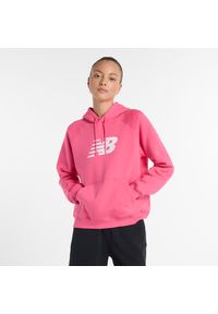 Bluza damska New Balance WT43524DAB – różowa. Okazja: na co dzień. Kolor: różowy. Materiał: bawełna, poliester, dresówka, prążkowany. Styl: klasyczny, casual