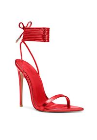 FEMME Los Angeles - FEMME LOS ANGELES - Czerwone sandały na szpilce - EDYCJA LIMITOWANA. Zapięcie: pasek. Kolor: czerwony. Obcas: na szpilce #5
