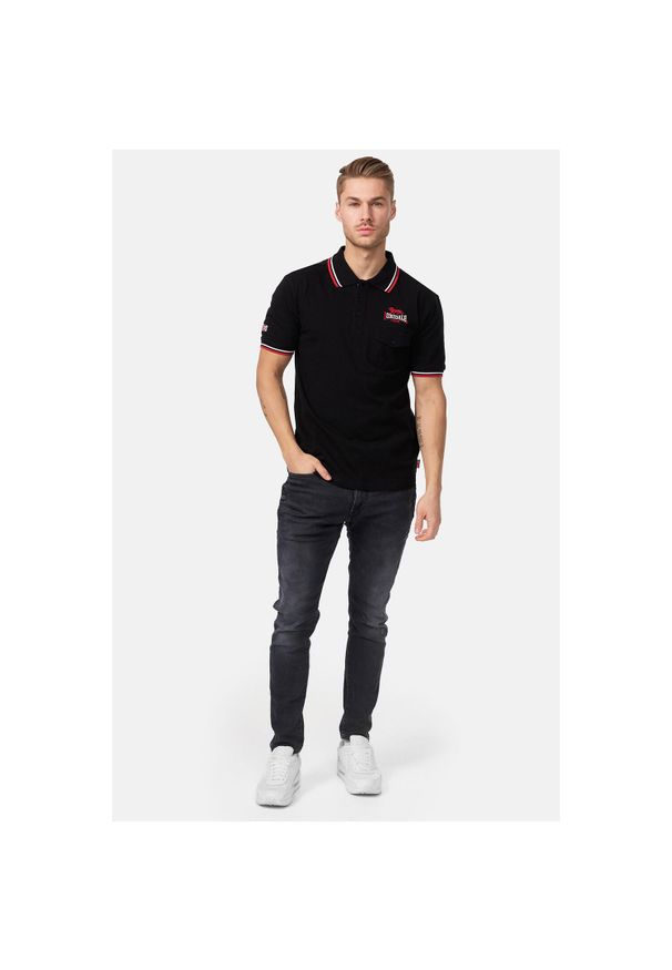 Polo Lonsdale Lynton. Typ kołnierza: polo. Kolor: czarny