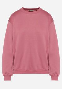 Born2be - Różowa Ocieplana Bluza z Bawełną i Napisem z Tyłu Fezanda. Okazja: na co dzień. Kolor: różowy. Materiał: bawełna. Wzór: napisy. Styl: klasyczny, casual, elegancki #7