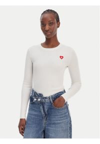 Hugo - HUGO Sweter Sarpha 50554317 Biały Slim Fit. Kolor: biały. Materiał: wiskoza #1