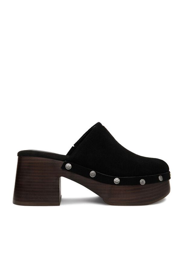 Guess Jeans Klapki EO-JDGJ66-4 Czarny. Kolor: czarny. Materiał: skóra, zamsz