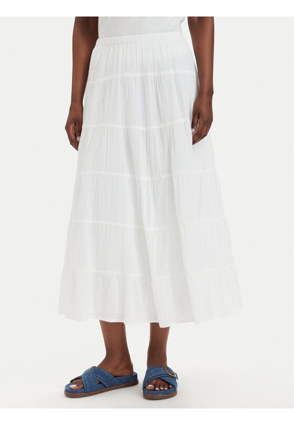 only - ONLY Spódnica maxi Kelly 15374229 Biały Regular Fit. Kolor: biały. Materiał: bawełna