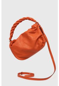 Red Valentino torebka skórzana kolor pomarańczowy. Kolor: pomarańczowy. Materiał: skórzane. Rodzaj torebki: na ramię #4