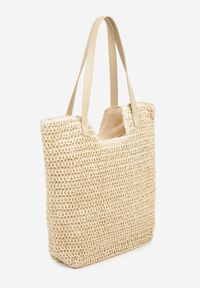 Born2be - Beżowa Pleciona Torebka Shopper Feleindra. Kolor: beżowy. Styl: klasyczny, casual