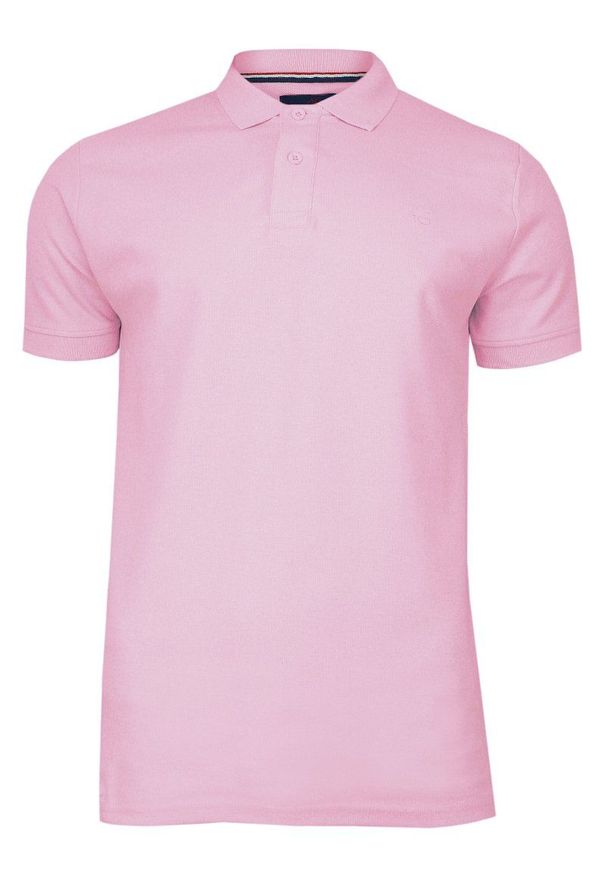 Różowy t-shirt Adriano Guinari krótki, polo, na co dzień