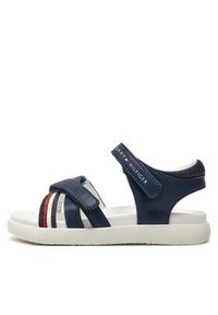 TOMMY HILFIGER - Tommy Hilfiger Sandały Strippes Velcro Sanadal T1A2-33234-0326 S Granatowy. Kolor: niebieski. Materiał: skóra #4