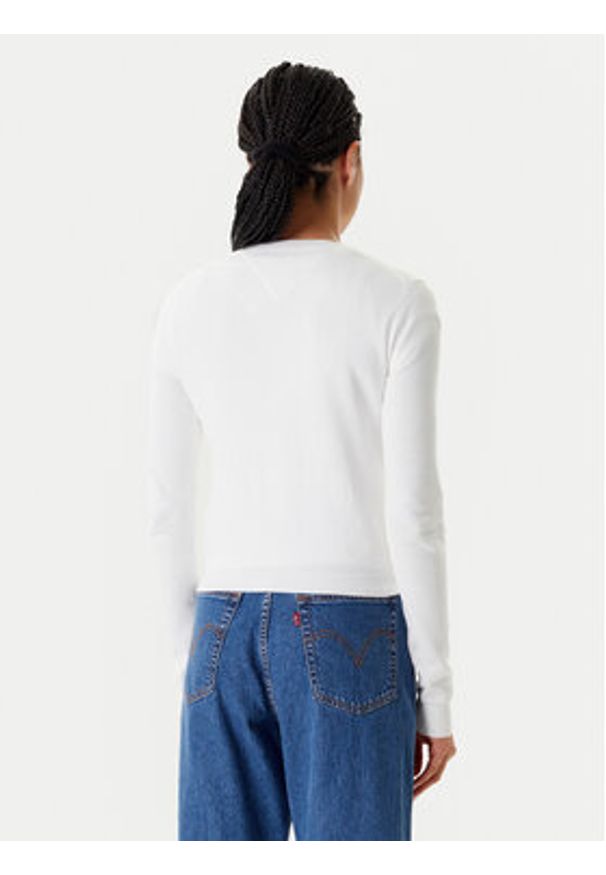 Tommy Jeans Kardigan Essential DW0DW20976 Écru Regular Fit. Materiał: bawełna