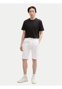 Tom Tailor Szorty materiałowe 1044715 Biały Regular Fit. Kolor: biały. Materiał: len #4