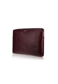 Skórzany pokrowiec etui na laptopa 13 cali Solier SA23 burgundowy. Kolor: czerwony. Materiał: skóra. Wzór: paski. Styl: elegancki