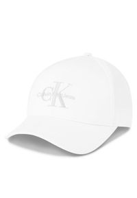 Calvin Klein Czapka z daszkiem Monogram Cap K60K610280 Biały. Kolor: biały. Materiał: bawełna