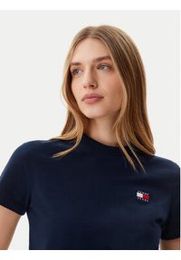 Tommy Jeans T-Shirt DW0DW20153 Granatowy Regular Fit. Kolor: niebieski. Materiał: bawełna