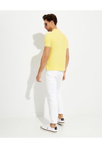 Ralph Lauren - RALPH LAUREN - Żółta koszulka polo Custom Slim Fit. Typ kołnierza: polo. Kolor: żółty. Materiał: bawełna, prążkowany. Wzór: haft #2