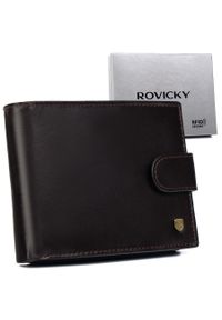 ROVICKY - Portfel skórzany Rovicky N992L-RVT-3166 D.BRO c. brązowy. Kolor: brązowy. Materiał: skóra