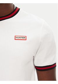 Hunter T-Shirt Eigg Ringer HARM0032251 Biały Regular Fit. Kolor: biały. Materiał: bawełna #4