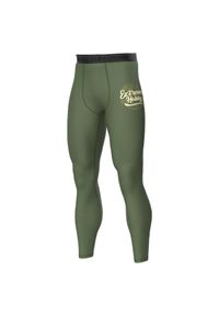 Legginsy sportowe męskie EXTREME HOBBY BADGE. Kolor: zielony. Materiał: poliester, elastan. Sport: fitness #1