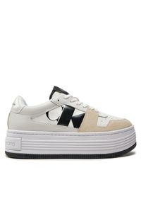 Calvin Klein Jeans Sneakersy Bold Platf Low Lace Mix Nbs Dc YW0YW01432 Biały. Kolor: biały. Materiał: skóra