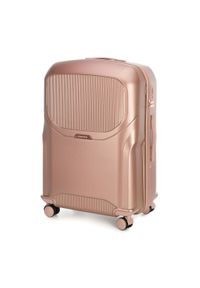 Wittchen - Duża walizka z polikarbonu z suwakiem w kolorze różowego złota zgaszony róż. Kolor: różowy. Styl: elegancki #7