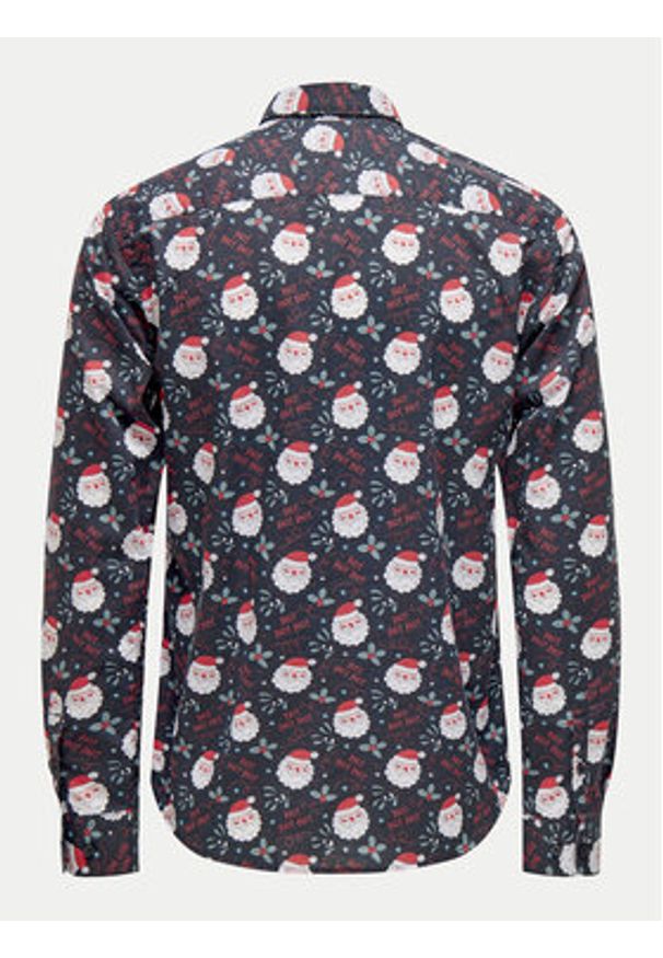 Only & Sons Koszula 22031026 Granatowy Slim Fit. Kolor: niebieski. Materiał: bawełna