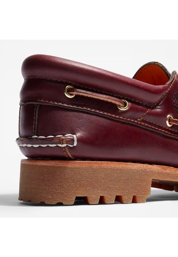Mokasyny męskie Timberland Authentic BOAT SHOE BURGUNDY. Kolor: czerwony