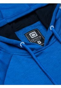 Ombre Clothing - Bluza męska z kapturem B1080 - niebieska - XXL. Typ kołnierza: kaptur. Kolor: niebieski. Materiał: bawełna, poliester #7