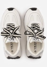 Born2be - Białe Sneakersy VICES w Stylu Streetwearowym na Grubej Podeszwie Ilinatea. Okazja: na co dzień. Kolor: biały. Materiał: jeans #7