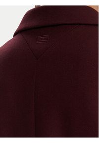 TOMMY HILFIGER - Tommy Hilfiger Płaszcz wełniany WW0WW46547 Bordowy Regular Fit. Kolor: czerwony. Materiał: wełna