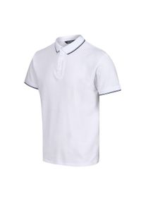 Regatta - Męska koszulka turystyczna polo Tadeo. Okazja: na spacer. Typ kołnierza: polo. Kolor: biały. Materiał: bawełna #1