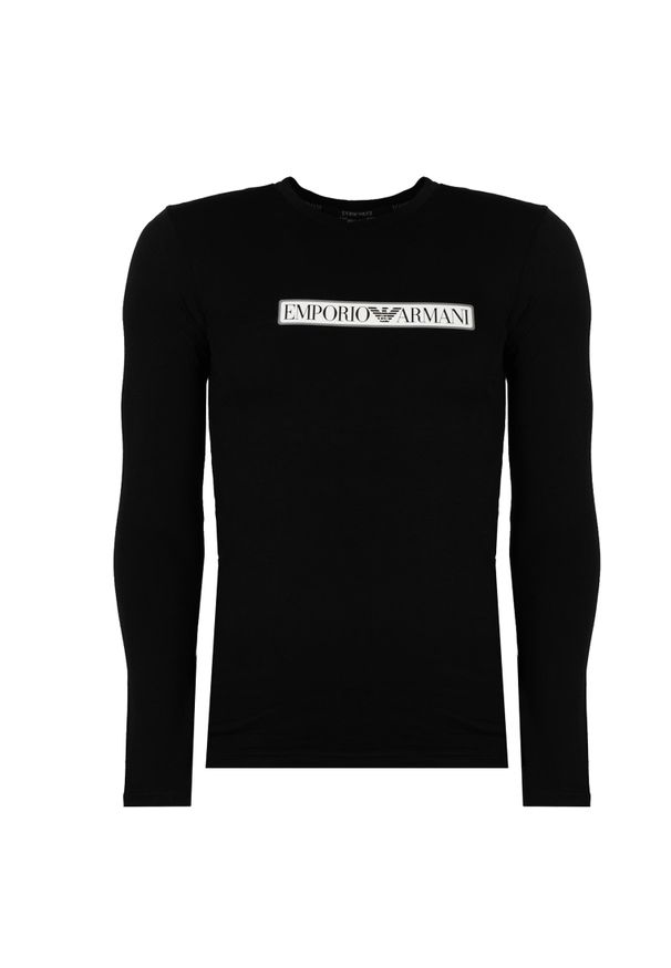 Emporio Armani Longsleeve | 1110233-F517 | Mężczyzna | Czarny. Okazja: na co dzień. Kolor: czarny. Materiał: bawełna, elastan. Długość rękawa: długi rękaw. Wzór: nadruk. Styl: elegancki, casual