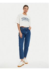 Tommy Jeans T-Shirt DW0DW18420 Écru Oversize. Materiał: bawełna