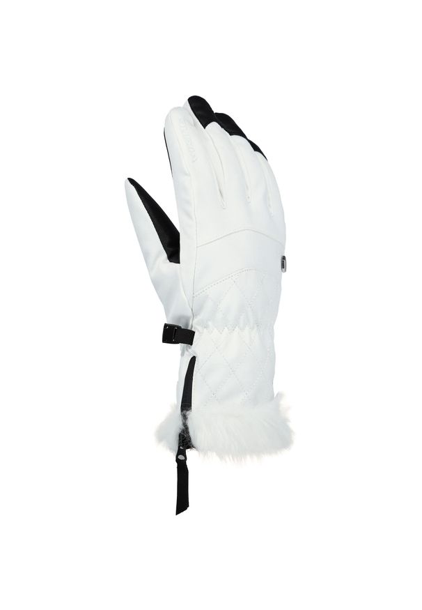 Rękawice narciarskie damskie Viking Meris z PrimaLoftem. Kolor: biały. Sezon: zima. Sport: narciarstwo
