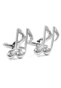 Modini - Srebrne spinki do mankietów - podwójne nuty U30. Kolor: srebrny #1