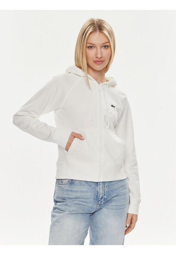 Lacoste Bluza SF9213 Biały Regular Fit. Kolor: biały. Materiał: bawełna