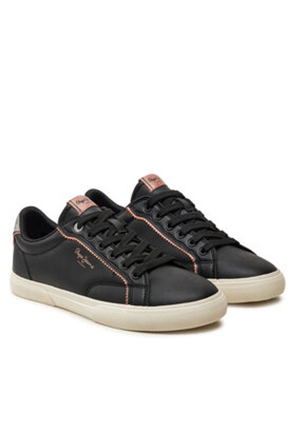 Pepe Jeans Sneakersy Style PLS31564 Czarny. Kolor: czarny. Materiał: skóra