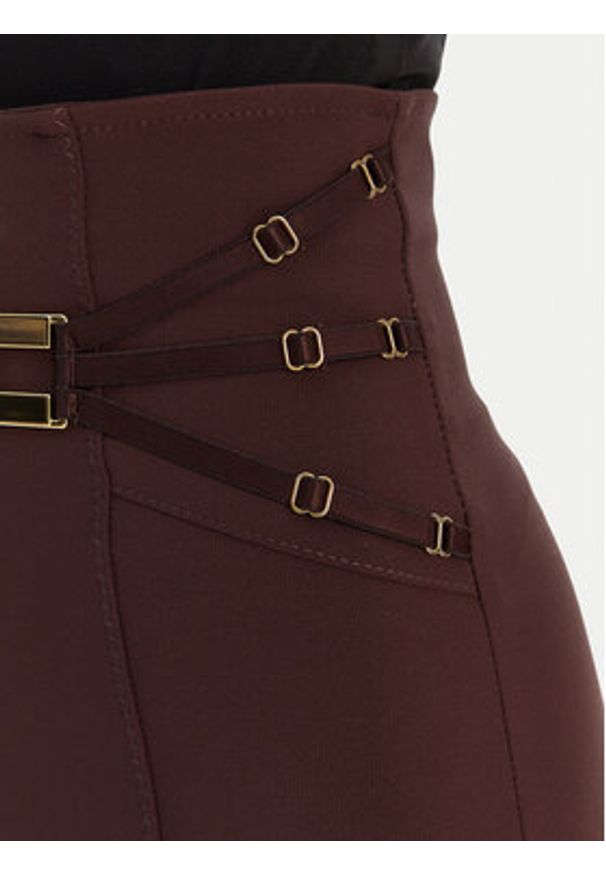 Elisabetta Franchi Spodnie materiałowe PA-158-61E2-V350 Brązowy Skinny Fit. Kolor: brązowy. Materiał: syntetyk