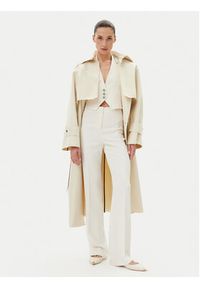 Pinko - PINKO Spodnie materiałowe 104690 A213 Z07 Biały Regular Fit. Kolor: biały. Materiał: wiskoza #4