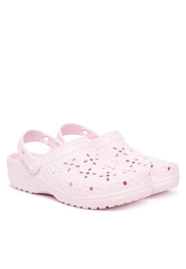 Crocs Klapki Classic Floral Cut Out Clog 210927 Różowy. Kolor: różowy