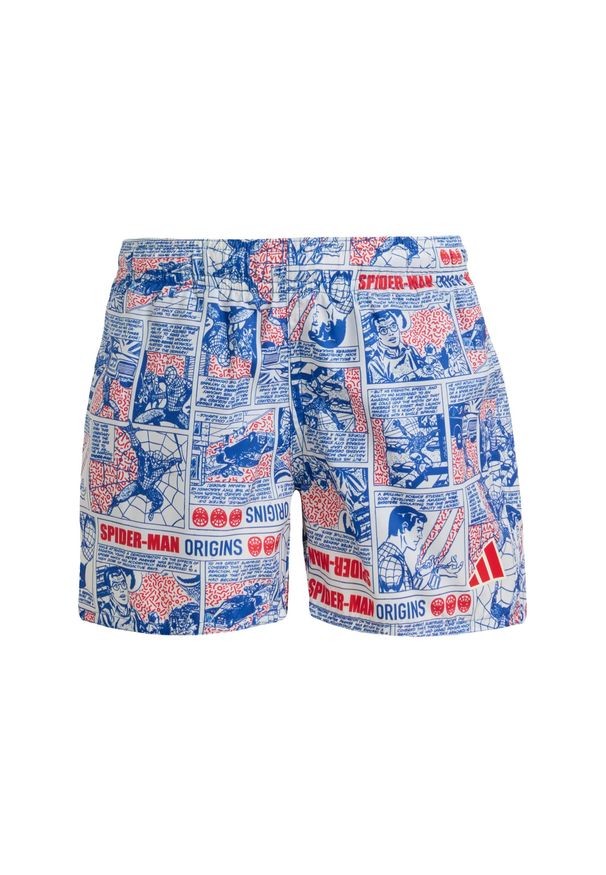 Szorty Adidas Marvel Spider-Man Swim Shorts. Kolor: czerwony, niebieski, wielokolorowy. Materiał: materiał. Wzór: motyw z bajki